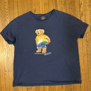 Vintage 90s Ralph Lauren Blue Polo Bear Tee